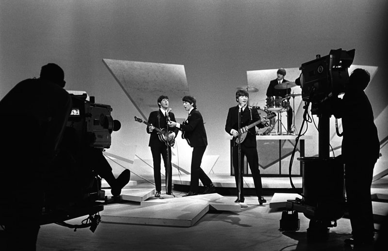 The Beatles on Ed Sullivan, (cameras showing) NYC, 1964